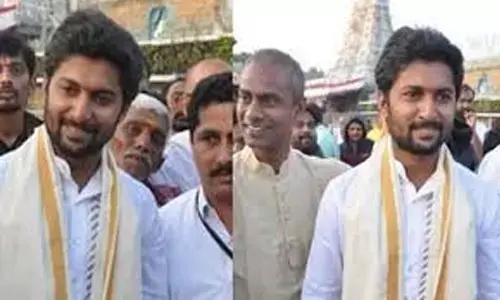 Nani visits tirumala, alipiri steps, Tirumala