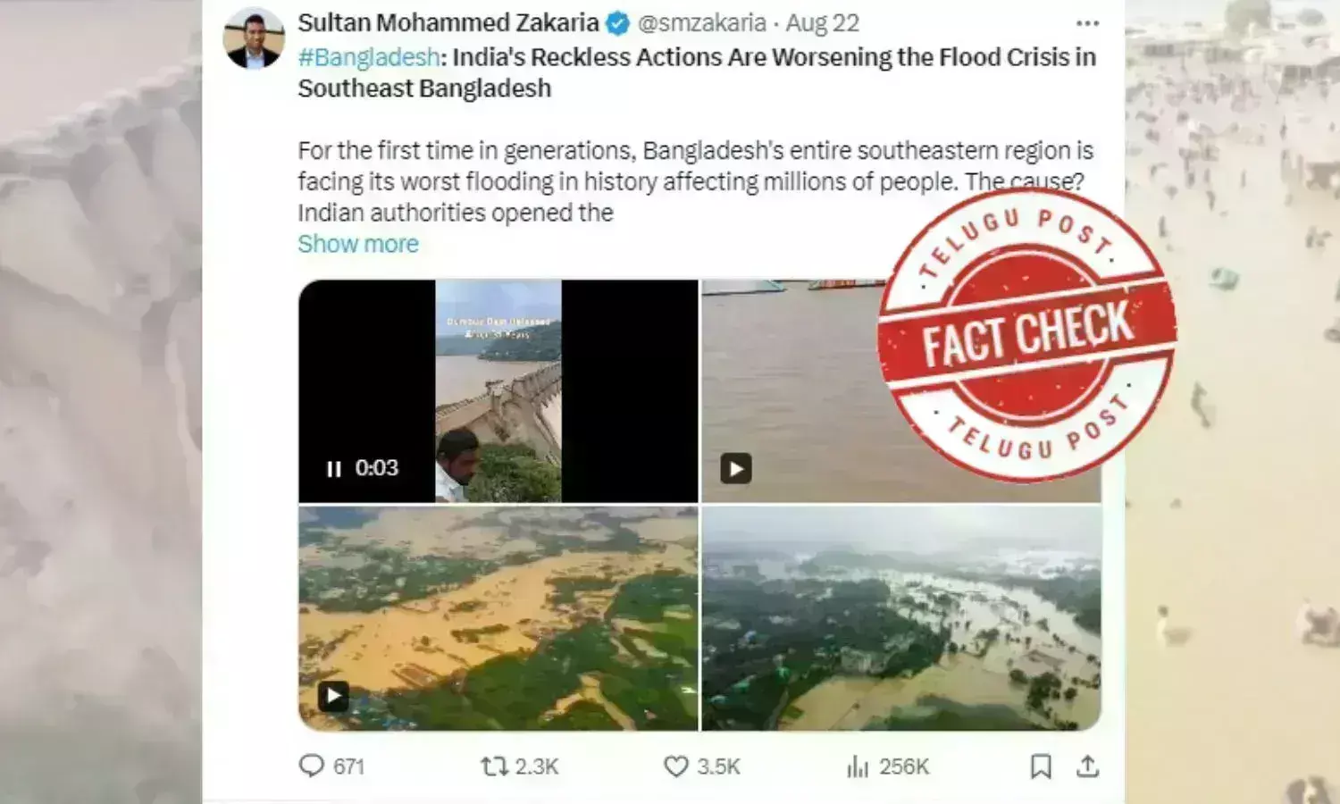 Bangladesh flood, Tripura dam, Dumboor Dam, Indian government, Keenjhar Lake
