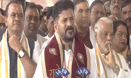 revanth reddy, chief minister, bhoomi puja,  telangana talli  statue