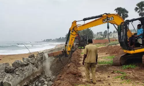 nehareddy, illegal structures, demolished,  visakhapatnam