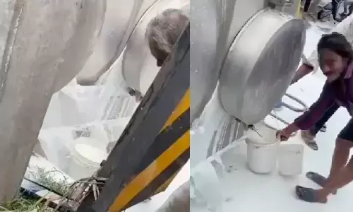 MilkTanker, Tanker, Milk, RoadAccident, Narketpally