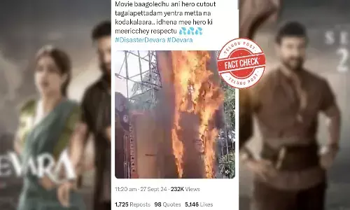 Devara, DevaraMovie, DevaraMovieReview, Devara movie cut-out was not burnt in Hyderabad,  devara latest news today telugu