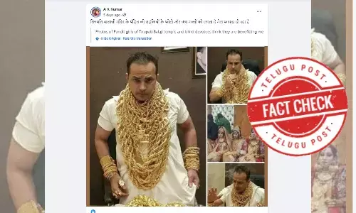 Man laden with gold ornaments is not Tirumala priest, latest english fact check news, Image of man laden with gold priest from Tirumala temple facts