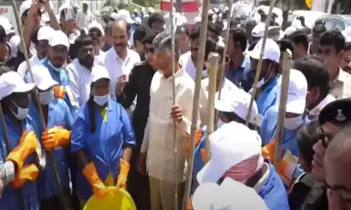 chandrababu naidu,  chief minister,  roads cleaning, machilipatnam,  chandrababu naidu  latest news updates today,  chandrababu naidu visited machilipatnam today