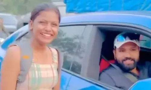RohitSharma, Rohit latest news today, RohitSharmaCaptain, rohit sharma with fans on road, Rohit Sharma stops car on road to wishes female fan on her birthday, why rohit sharma stopped car on road, female fan of rohit sharma latest news telugu today