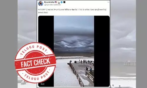 Asperitas clouds in florida, Asperitas clouds in 2021, Hurricane Milton, Geoengineered clouds by HAARP, factcheck news, viral news Geoengineered clouds, Clouds seen in viral video are not Geoengineered clouds they are naturally formed, facts on cloud seen