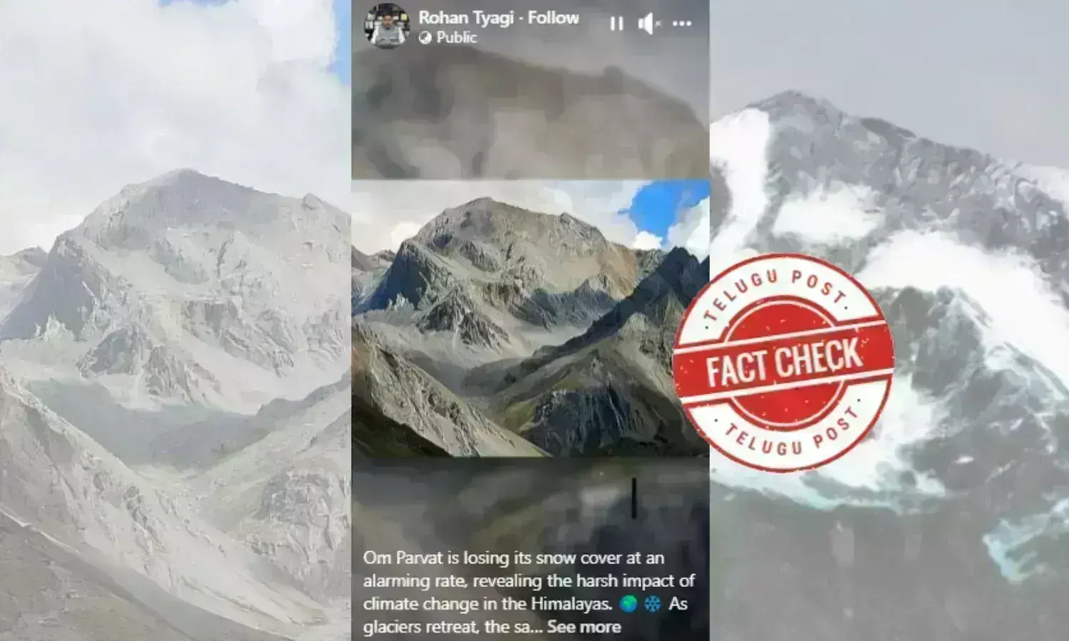 climate change, Om Parvat, Uttarakhand, Jolingkong, Mansarovar yatra, urdu factcheck news, facts on  Om Parvat, latest viral news on climate change