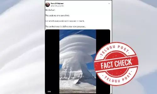 AI generated video of Lenticular clouds on Mount Kailash, latest AI generated videos, Mount Kailasa Video is AI generated or not, telugu factcheck news