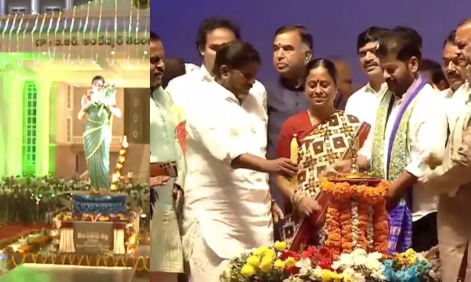 telangana talli, idol,  unveiling, secretariat