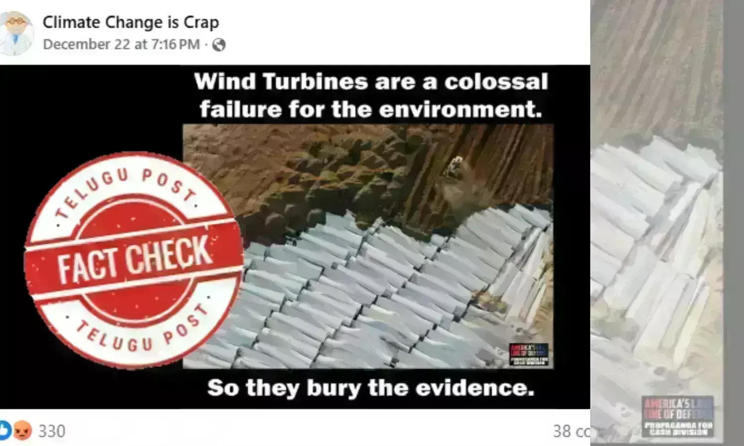 Fact Check: Wind turbine blades were not being buried to eliminate evidence of a failure project