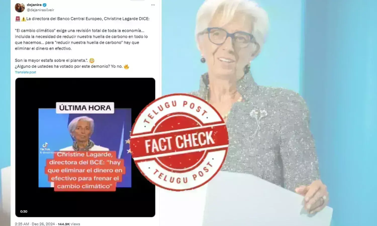 Fact Check: ECB chief did not hint at elimination of cash completely to fight climate change