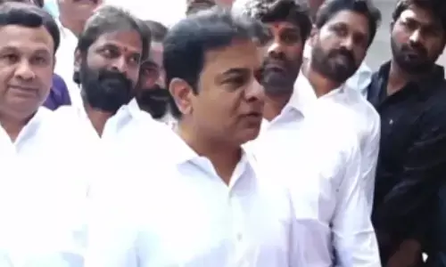 ktr, brs working president,  reached,  acb office