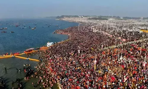devotees, crowd, prayagraj, maha kumbh mela