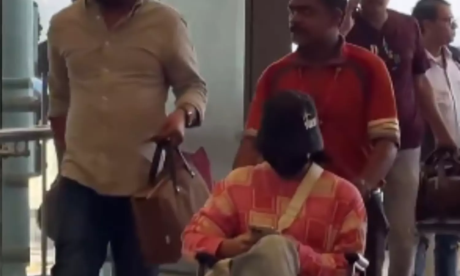 rahmika manthana, wheelchair, hyderabad airport, viral on social media rahmika manthana, wheelchair, hyderabad airport, viral on social media