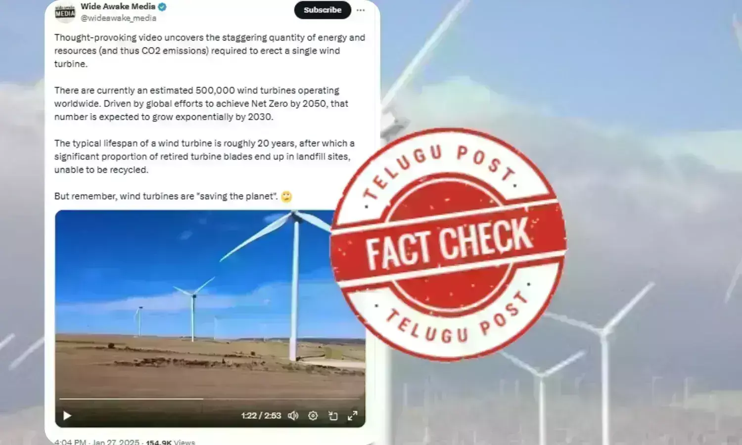 Fact Check: Do wind turbines consume more energy and resources than they produce?