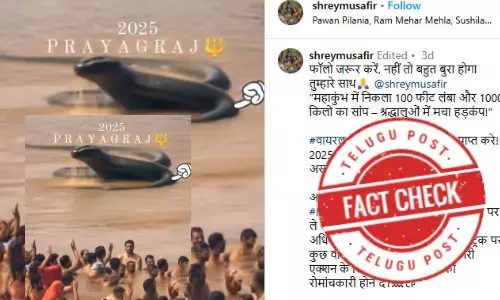 ఫ్యాక్ట్ చెక్: కుంభమేళాలో 100 అడుగుల భారీ పాము కనిపించిందంటూ వైరల్ అవుతున్న వీడియో ఏఐ సృష్టి