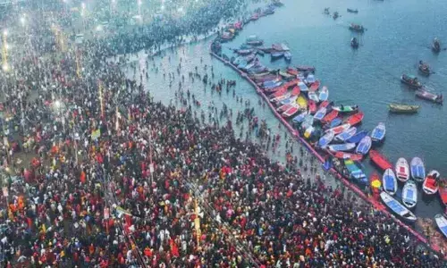 devotees,  flocked,  maha kumbh mela, prayagraj