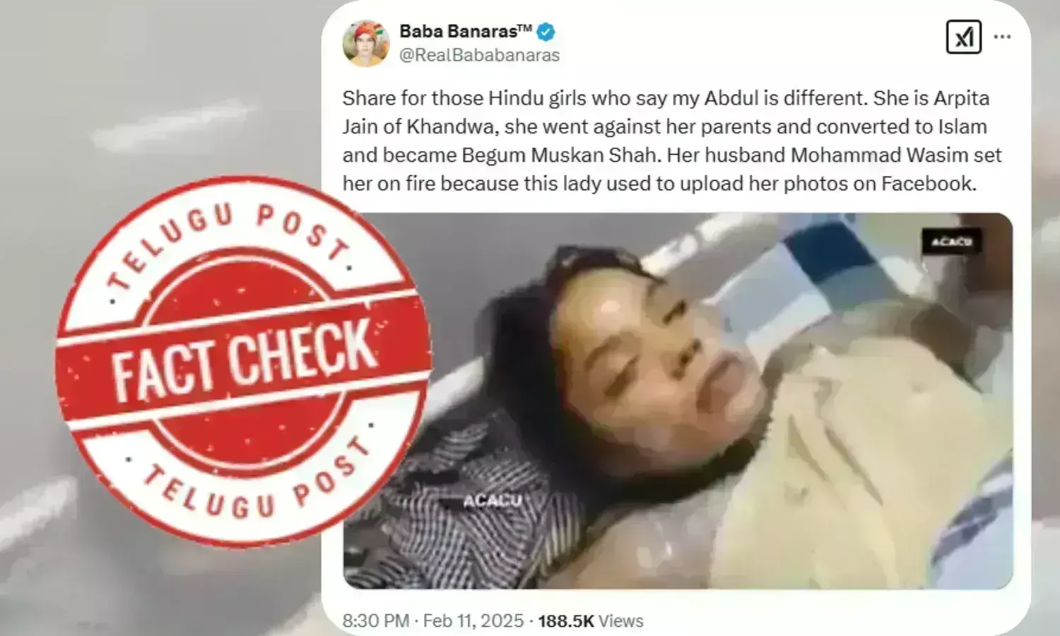 فیکٹ چیک: مدھیہ پردیش میں مسلم بیوی کو جلانے کا چار سال پرانا ویڈیو حالیہ بتاکر کیا جارہا ہے وائرل