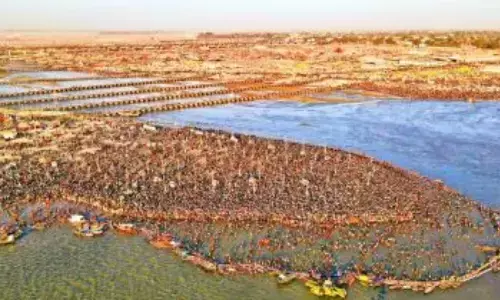 crowd,  devotees, maha kumbh mela,  prayagraj