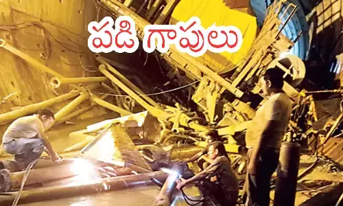 eight workers,  missing , left canal tunnel,  srisailam