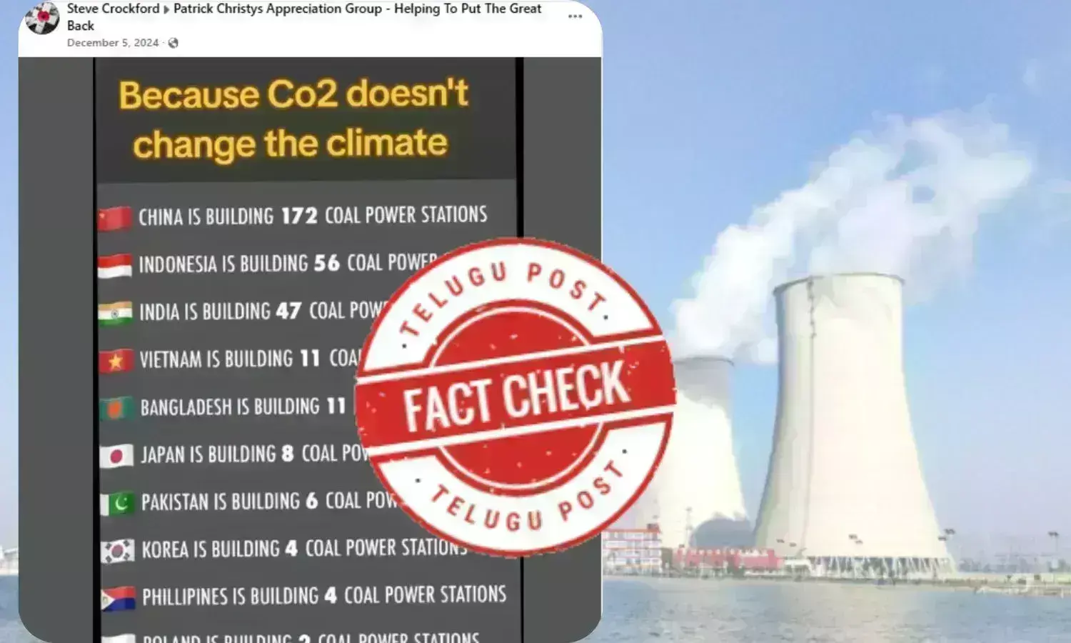 Fact Check: Viral post falsely claims building of coal plants shows CO2 does not cause climate change