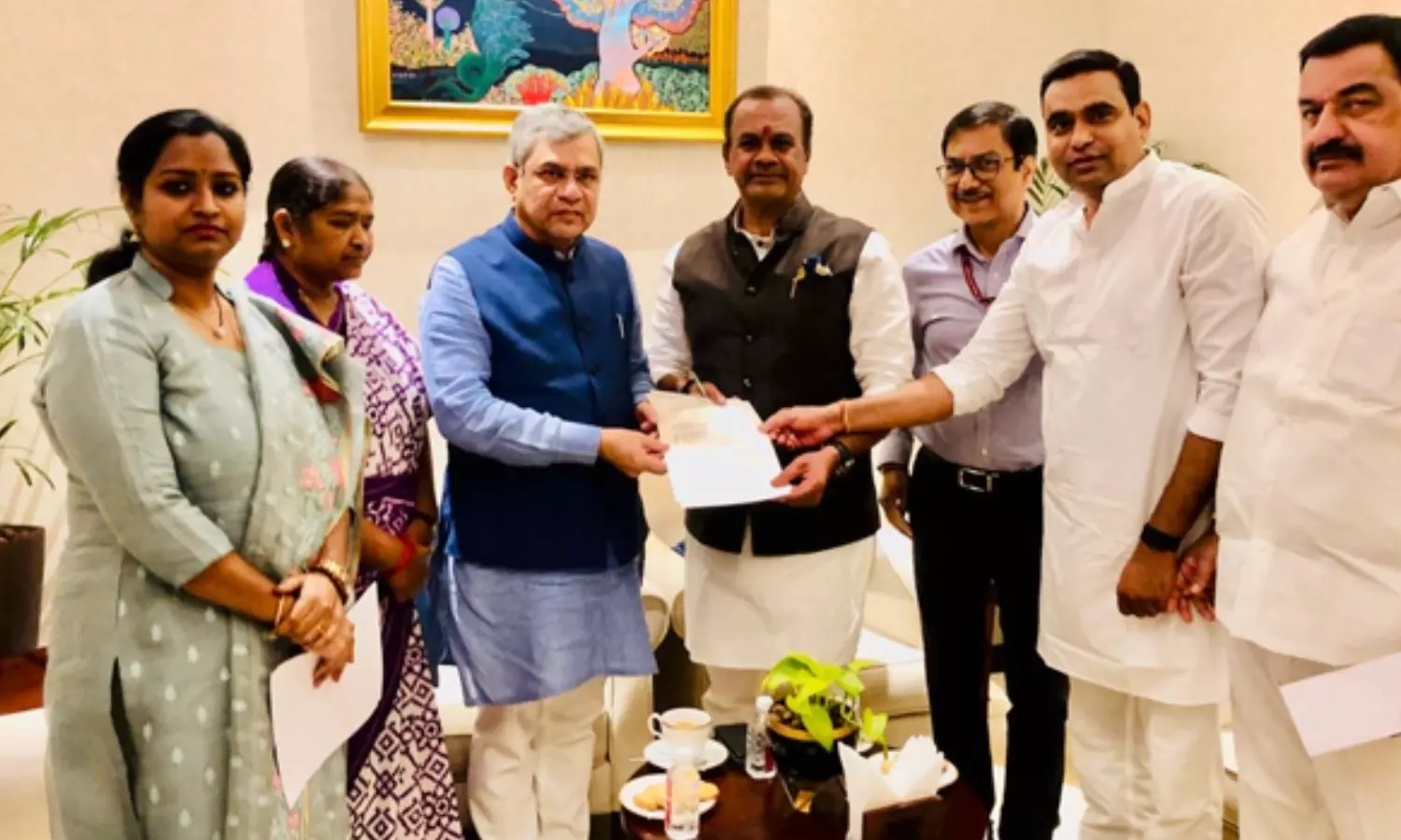 ashwini vaishnav, railway minister, congress leaders, telangana