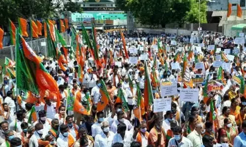 bjp,  liquor shops, agitation,  tamil nadu