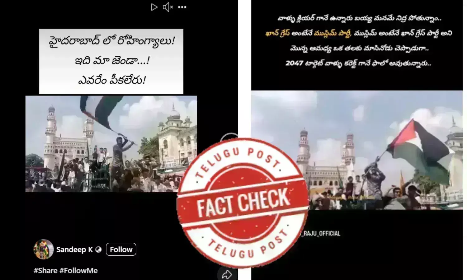 Palestine flag waved