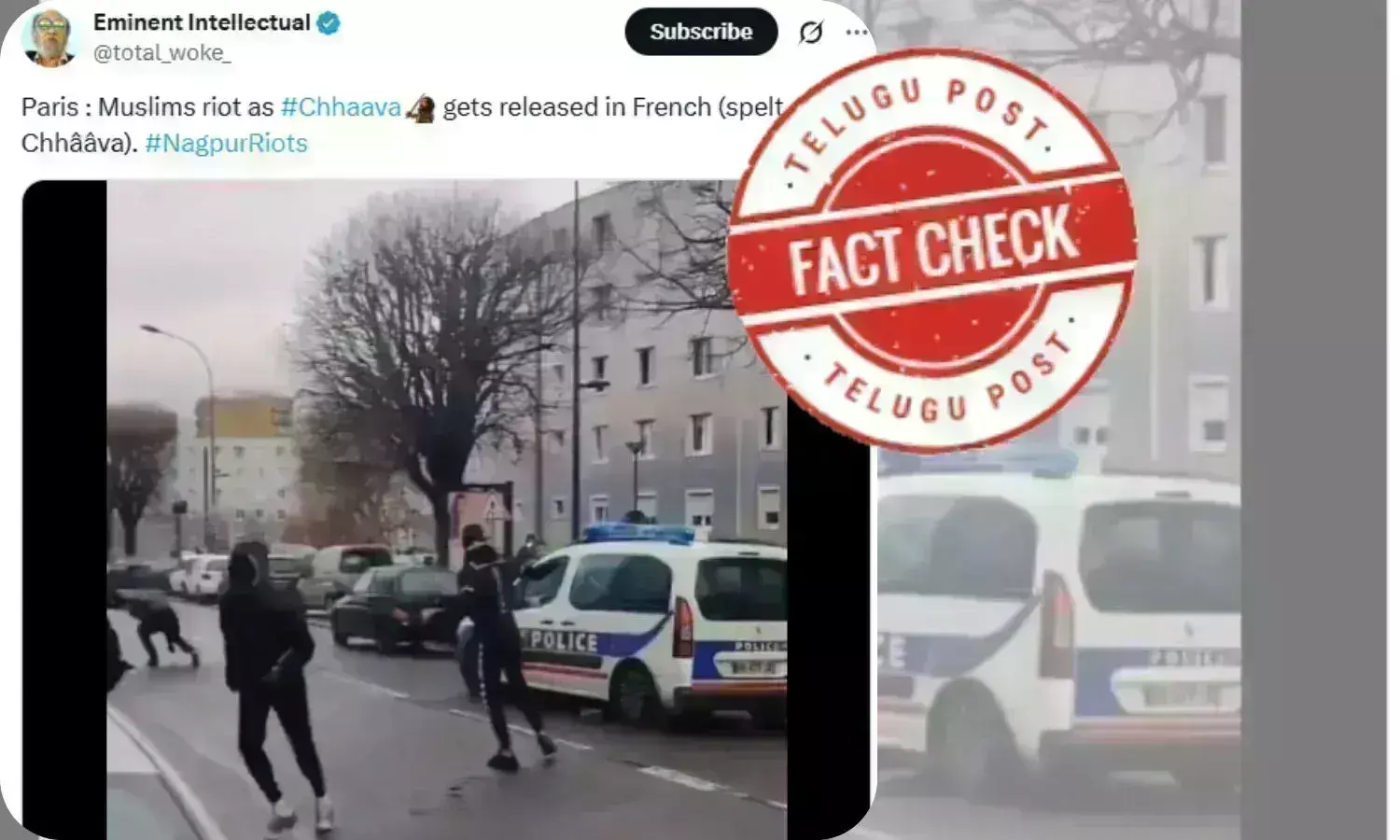 Fact Check: Video of young men attacking French police van is not related to film Chhaava’s release