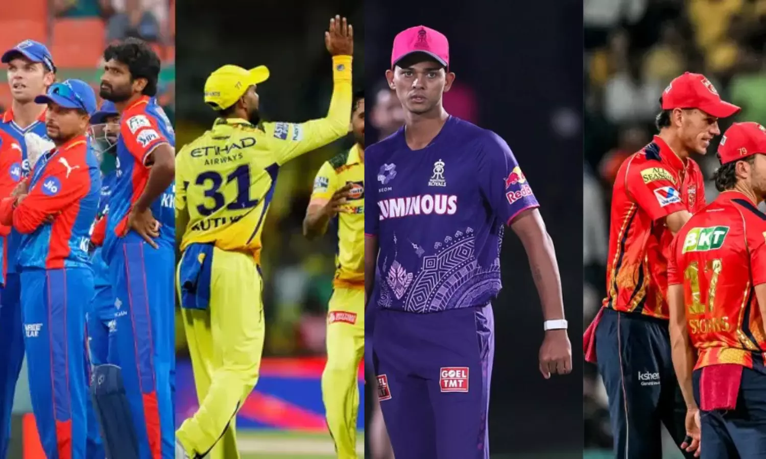 chennai super kings, delhi capitals,  rajasthan royals, punjab kings