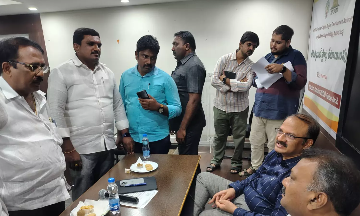 farmers,  road expansion, amaravati,  crda