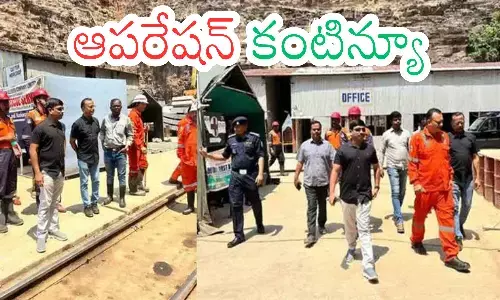 rescue operations, accident, left canal tunnel,  srisailam
