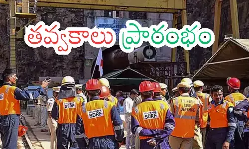 rescue operations, accident, left canal tunnel,  srisailam