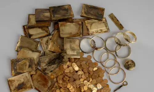 two tourists,  northeastern mountains, czech republic, gold coins