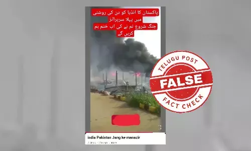 This video does not show a Pakistani attack on an Indian military colony; it is actually from Indonesia