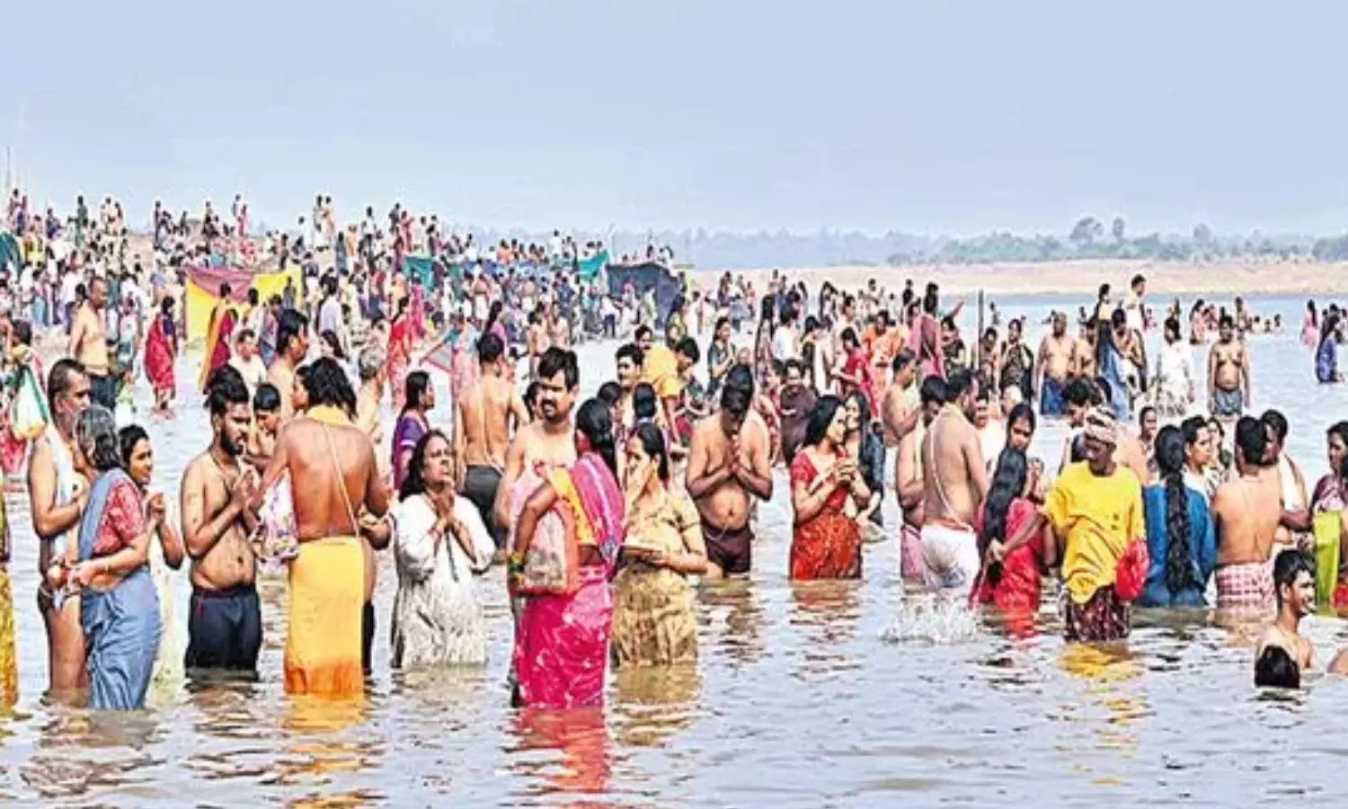 saraswati pushkaram,  seventh day, kaleswaram, telangana