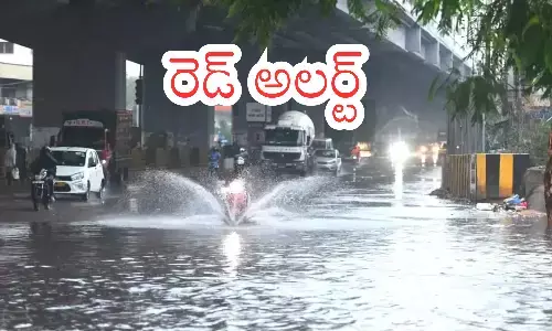 meteorological department, heavy rain, red alert, hyderabad