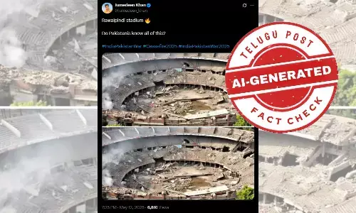 AI generated image has been peddled to falsely show Rawalpindi Cricket Stadium in ruins after the Indian attack