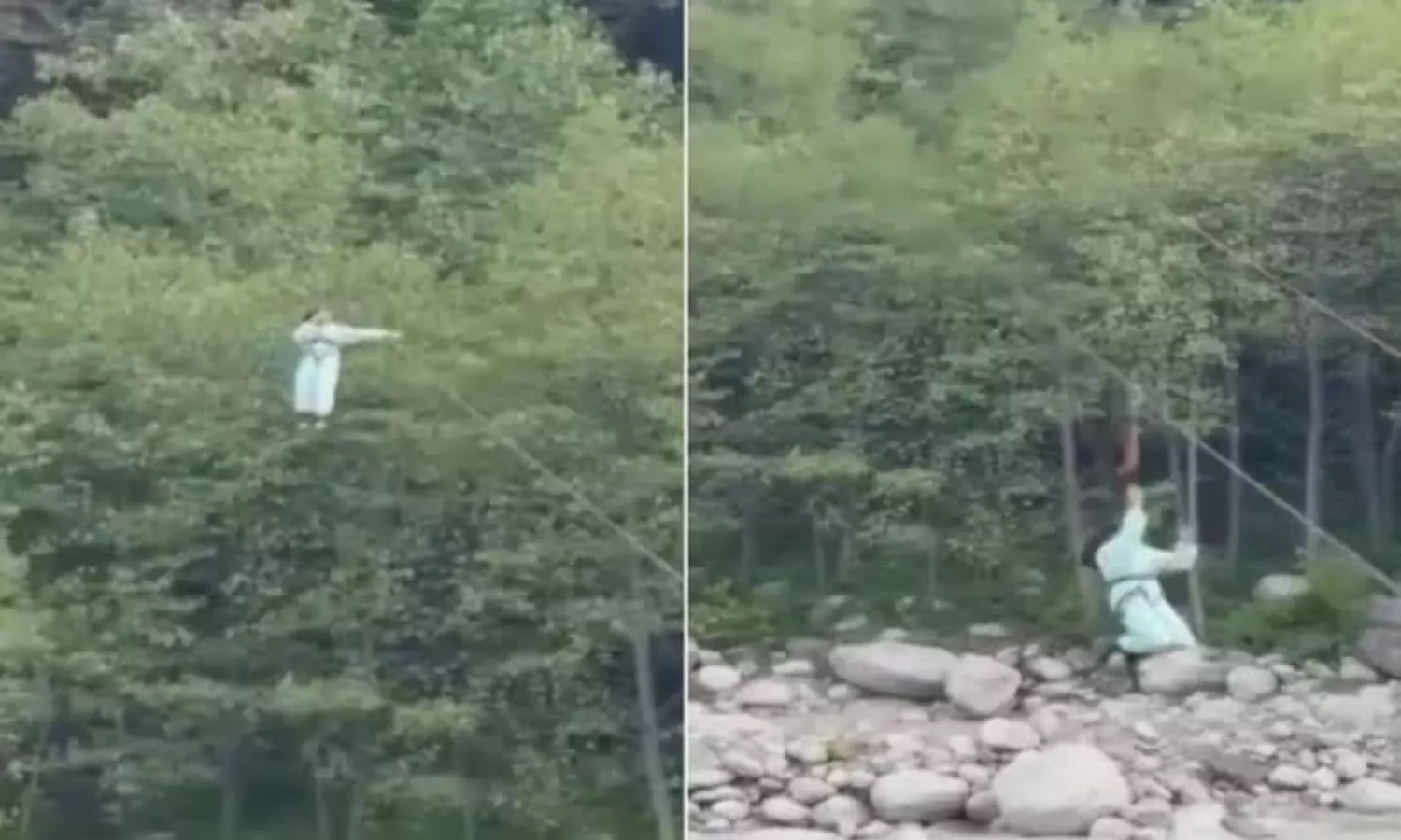 జిప్ లైన్ మీద వెళుతుండగా.. అనుకోని ప్రమాదం