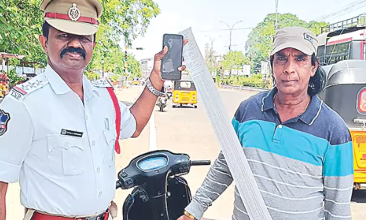 traffic police, challans,  kazipet, hanumakonda district
