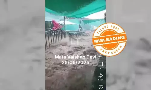 Fact Check:  Viral Flood Video Linked to Vaishno Devi Temple Actually from Gujarats Pavagadh Temple