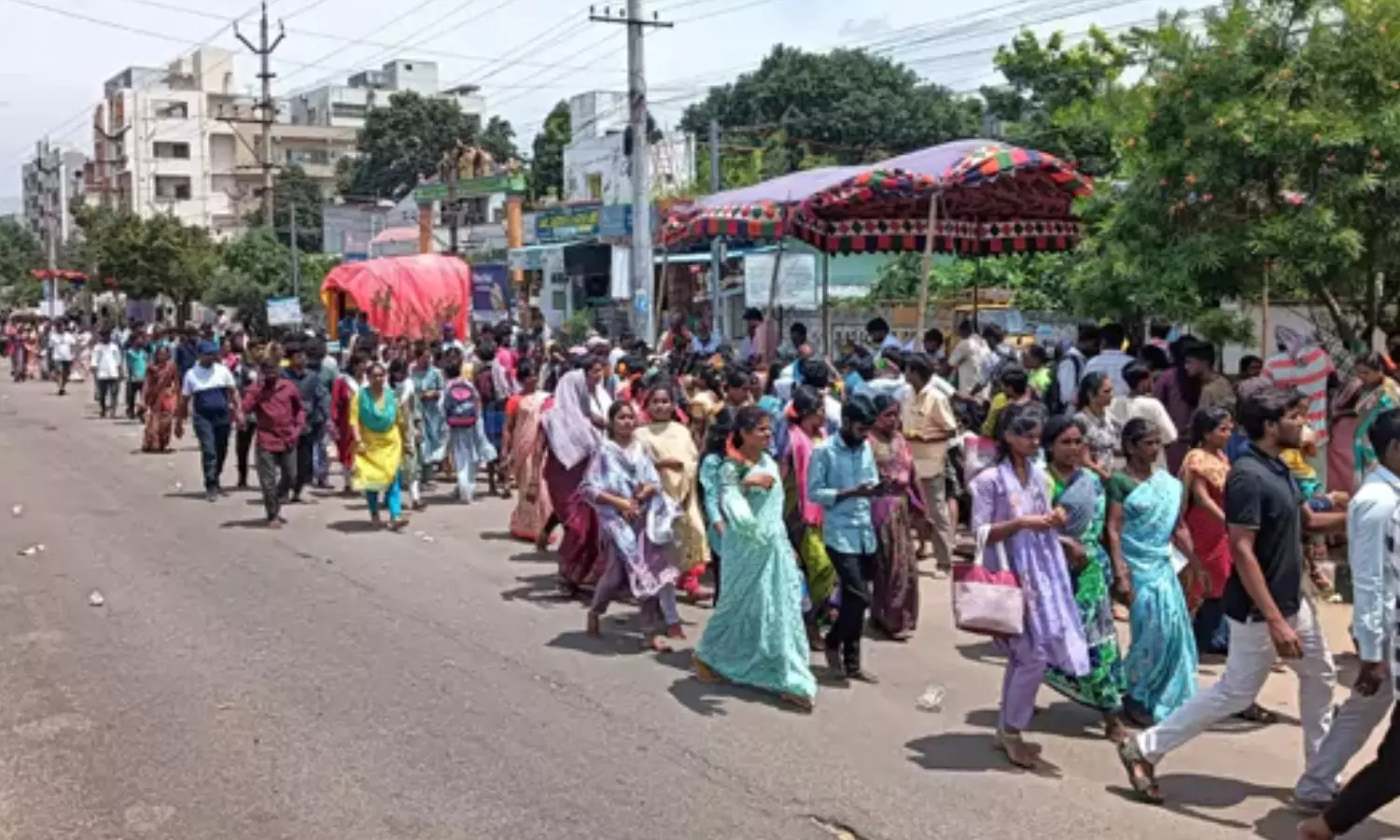 devotees, participated, giripradikshina, simhachalam