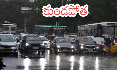 heavy rains, waterlogging, trafic problems, hyderabad