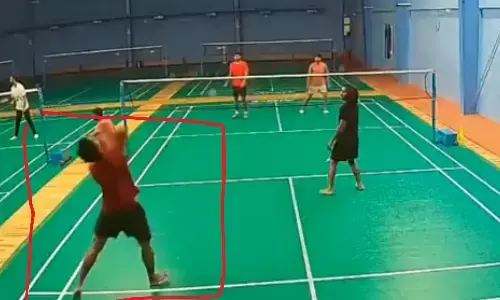 rakesh, heart attack, shuttlecock,  hyderabad