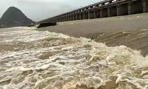flooding continues at prakasam barrage in vijayawada