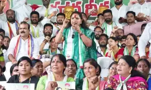 kalvakuntla kavitha, telangana jagruti founder, demanded that congress, 42 percent reservation for BCs