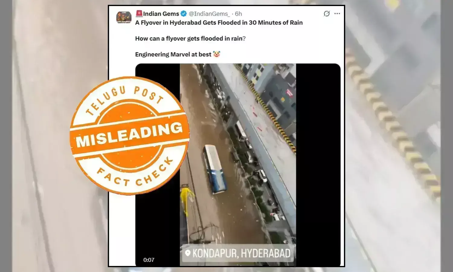 Hyderabad flyover flood