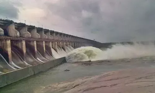heavy flood water,  reached , sriram sagar project, telangana