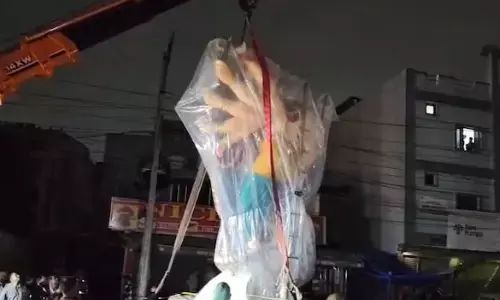 ganesh idol,  stuck at panjagutta, fly over, hyderabad