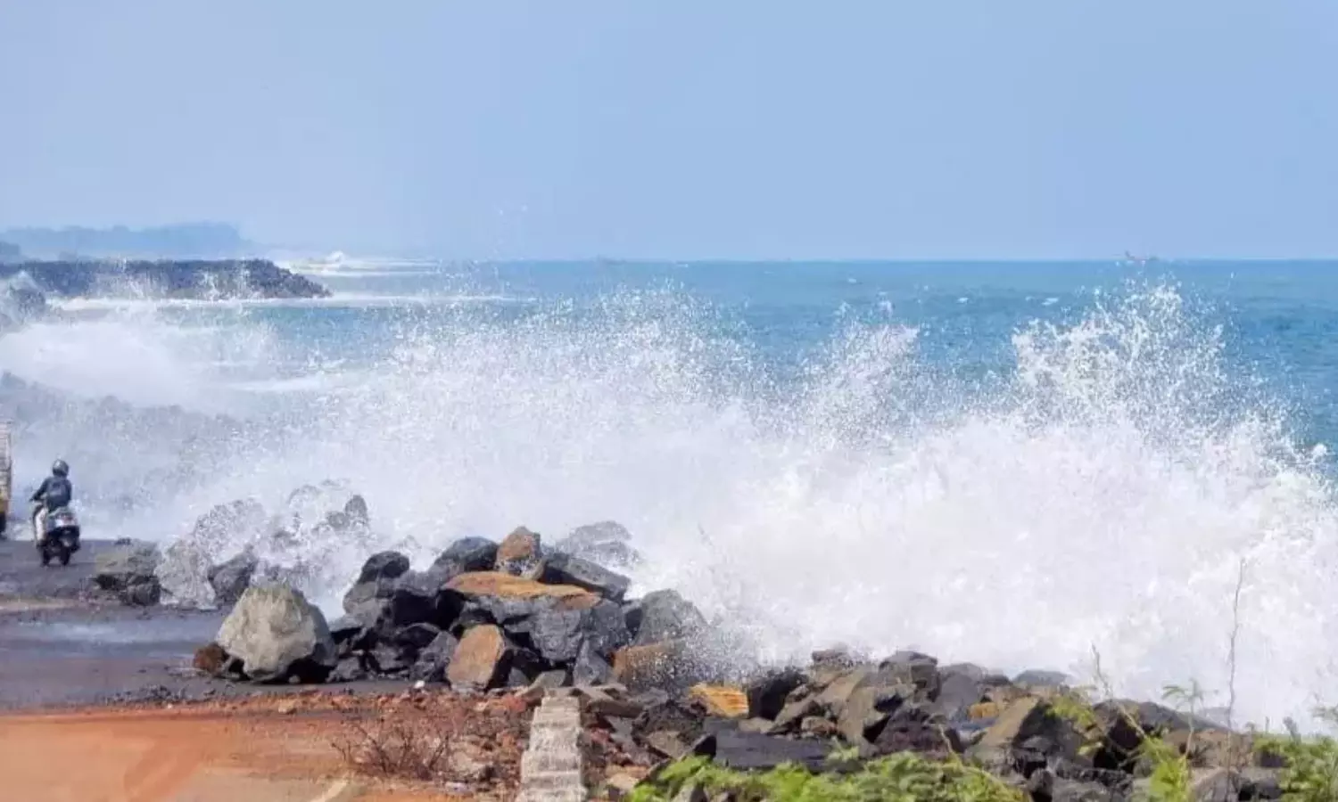 low pressure, crashing on the uppada coast,  kakinada district, andhra pradesh